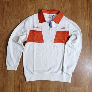 Puma X Butter Goods 1/4 Zip Pullover Jacket Small S Off-White Brown Corduroy New